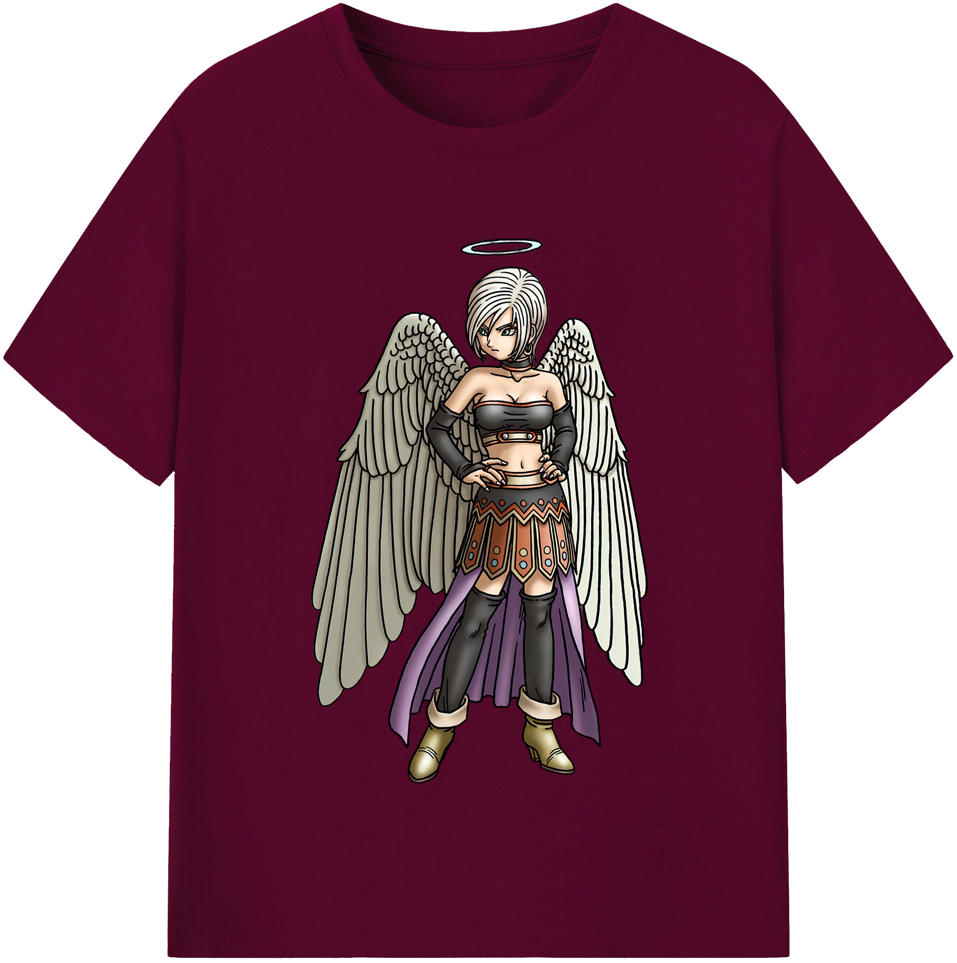 （画像用） ドラゴンクエスト Doragon Kuesuto Dragon Quest レディースカジュアルプリントTシャツ（綿100％）